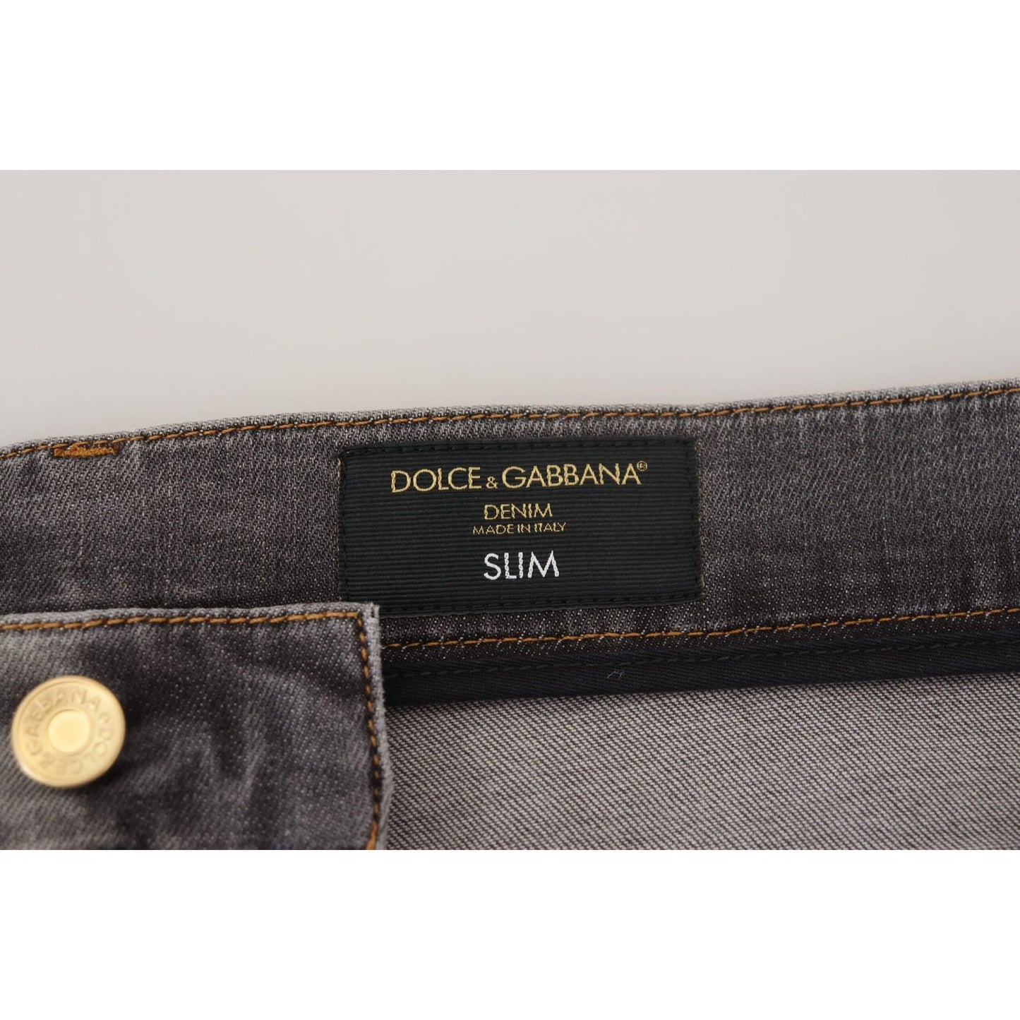 Dolce & Gabbana | Elegant Gray Slim Fit Denim Jeans| McRichard Designer Brands   