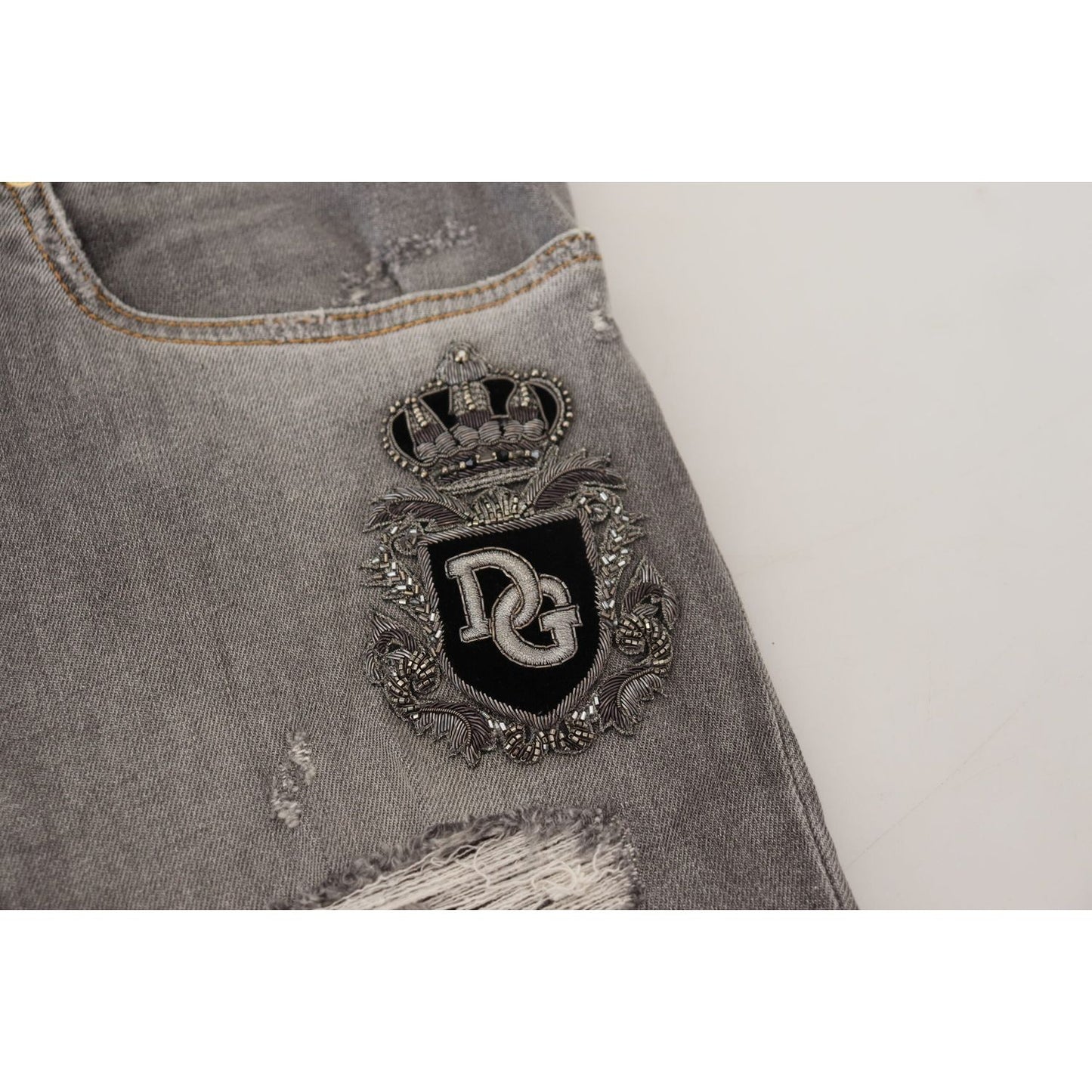Dolce & Gabbana | Elegant Gray Slim Fit Denim Jeans| McRichard Designer Brands   