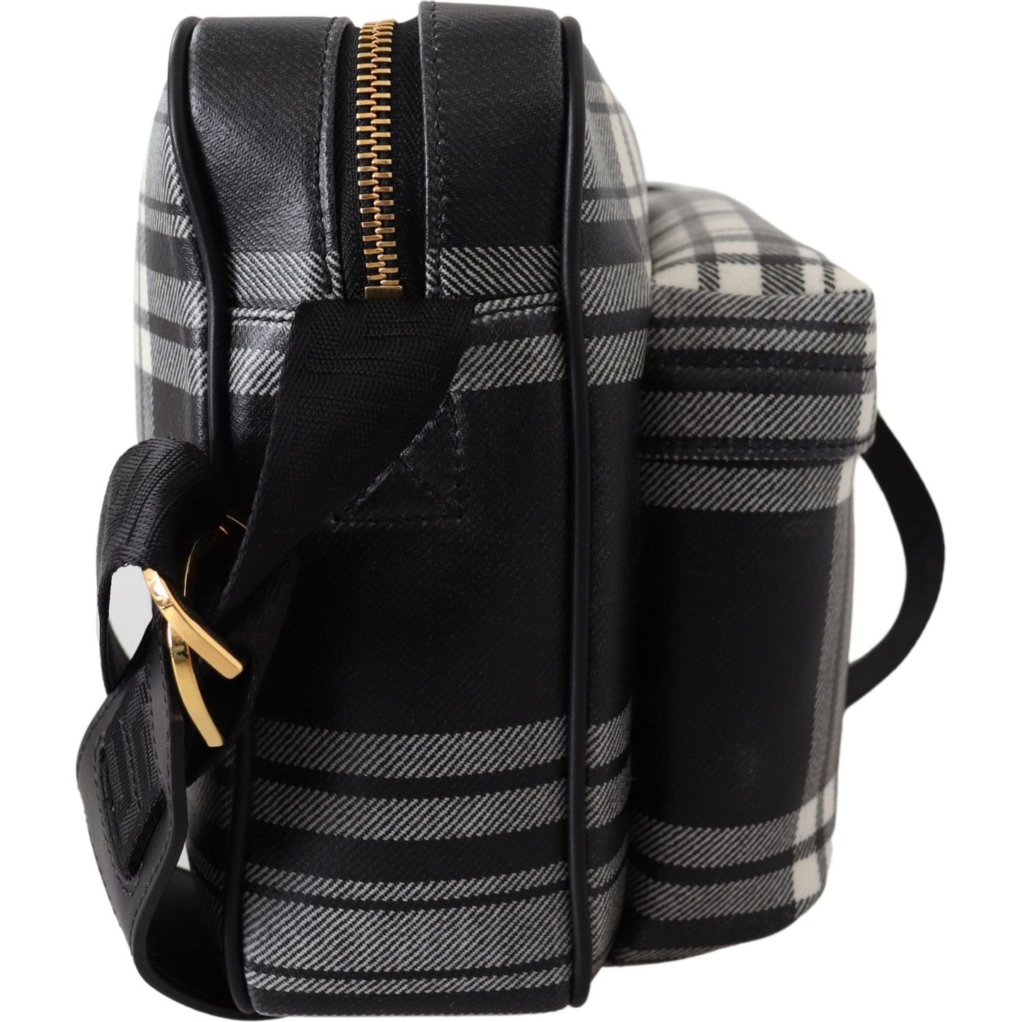 Versace Elegant Grey Leather Crossbody Bag Crossbody Bag grey-fabric-leather-crossbody-bag