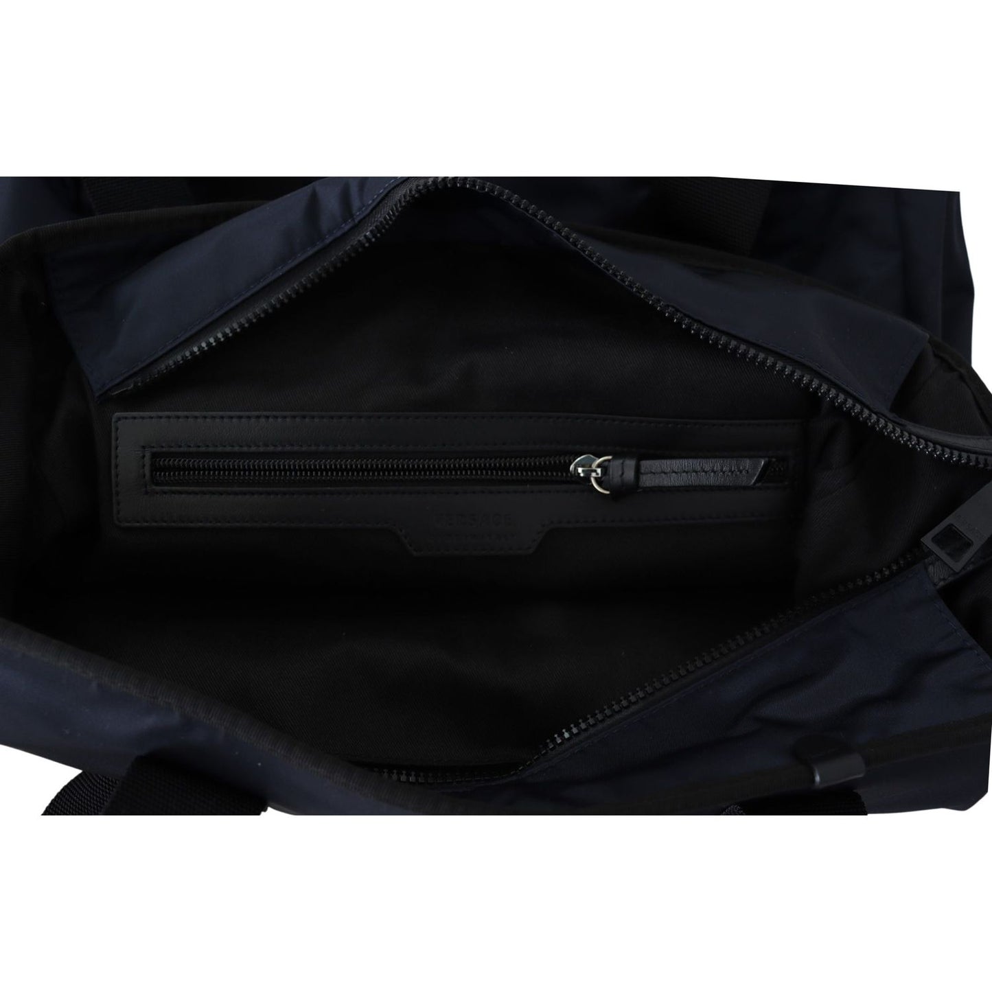 Versace | Elegant Blue Nylon Tote Bag| McRichard Designer Brands   