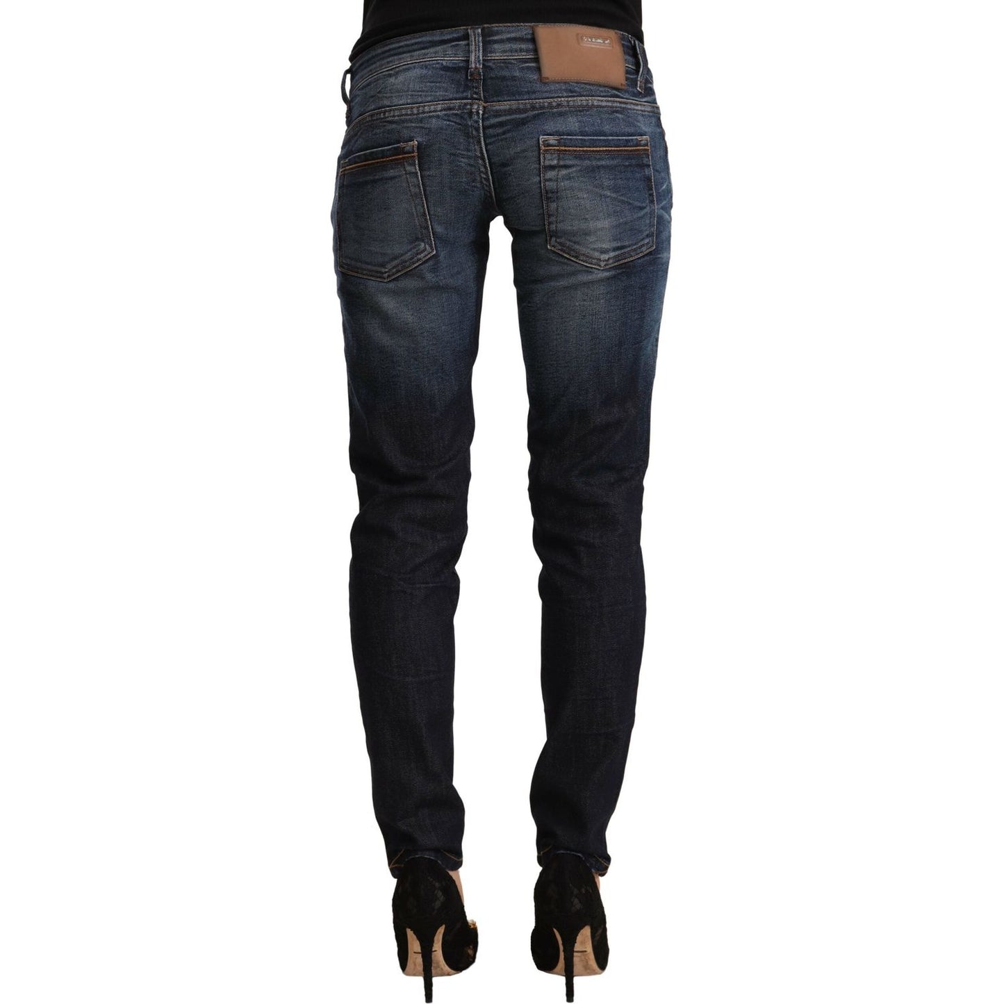 Acht Chic Slim Fit Blue Washed Jeans blue-washed-cotton-low-waist-skinny-denim-jeans-3