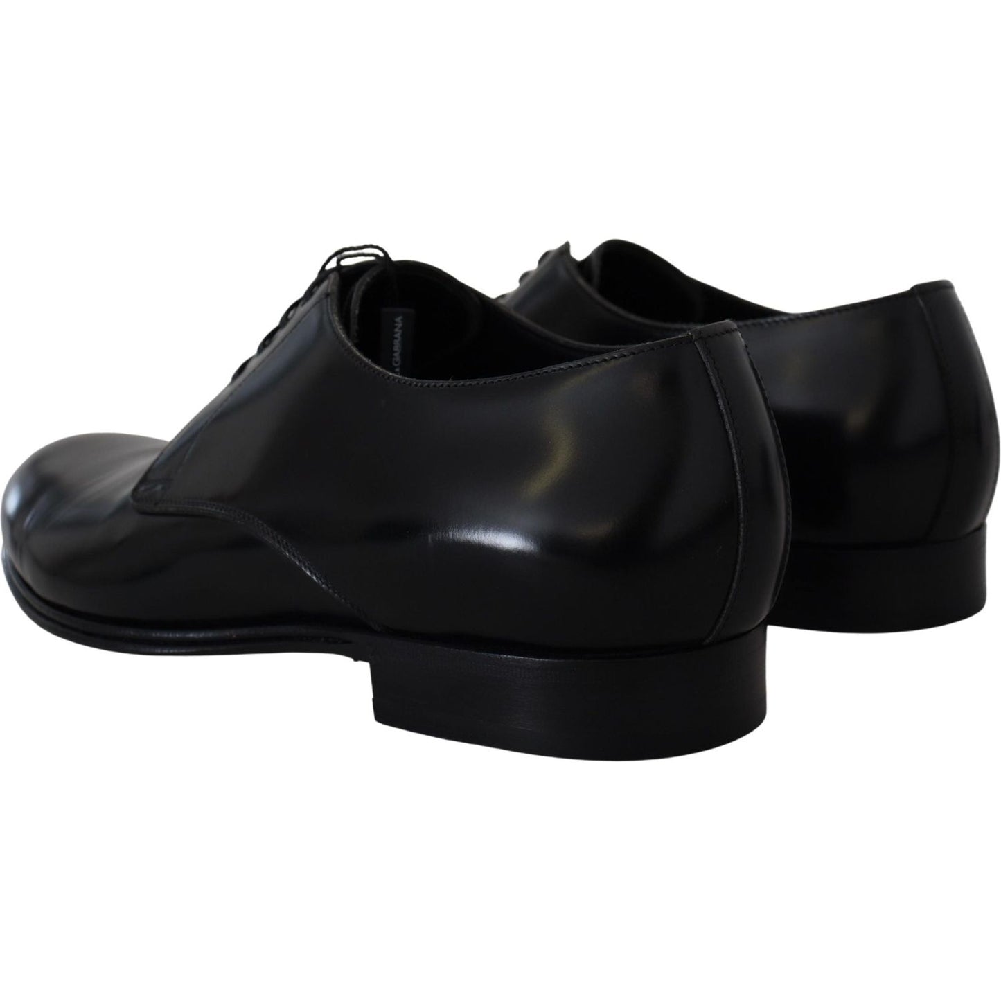 Dolce & Gabbana | Elegant Black Leather Derby Shoes| McRichard Designer Brands   