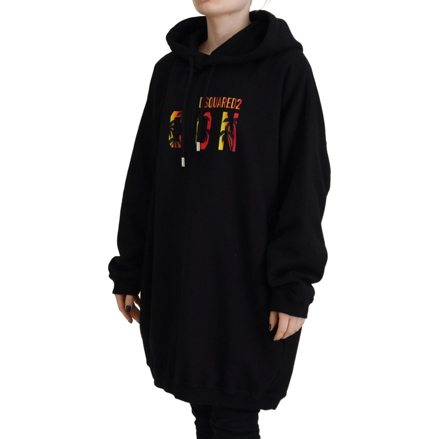 Dsquared² Black Mini Icon Cotton Hoodie Sweatshirt Sweater black-mini-icon-cotton-hoodie-sweatshirt-sweater