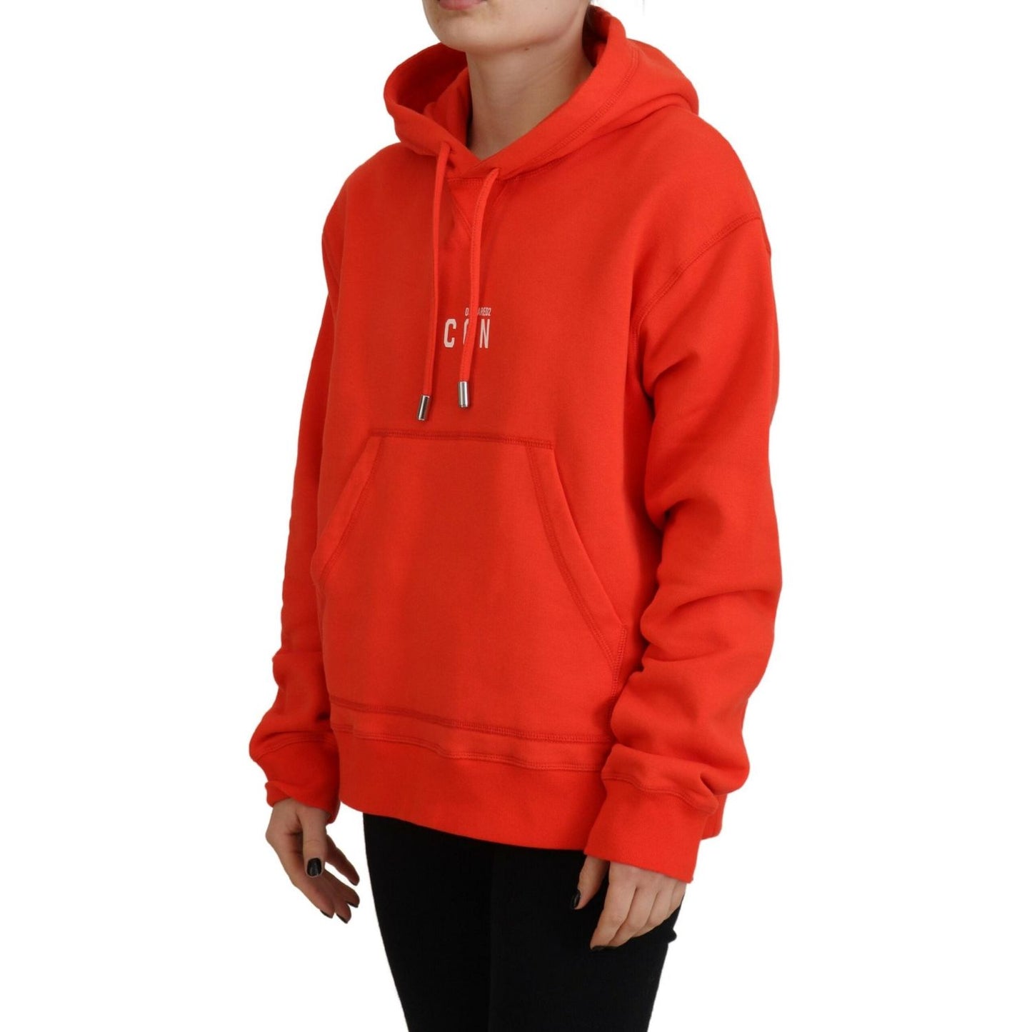 Dsquared² Red Mini Icon Cotton Hoodie Sweatshirt Sweater red-mini-icon-cotton-hoodie-sweatshirt-sweater