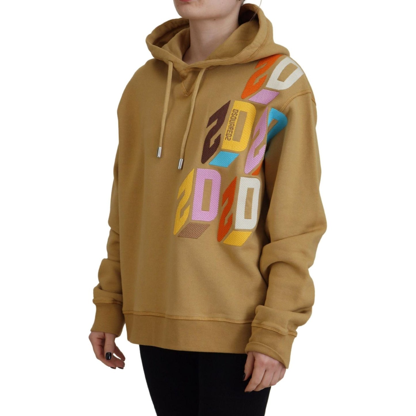 Dsquared² Brown Logo Printed Hooded Long Sleeve Sweater brown-logo-printed-hooded-long-sleeve-sweater