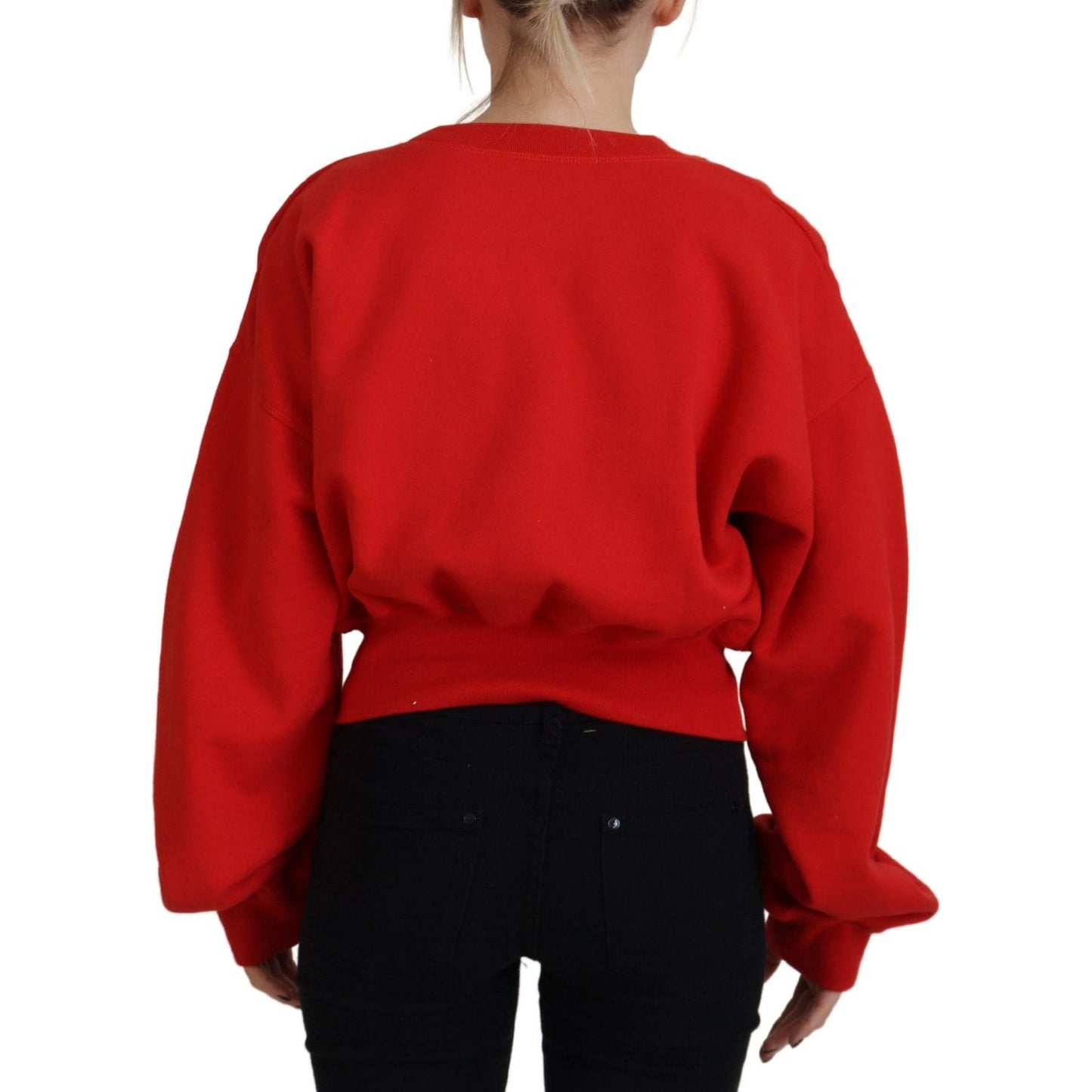 Dsquared² Red Logo Print Women Crew Neck Long Sleeve Sweater red-logo-print-women-crew-neck-long-sleeve-sweater