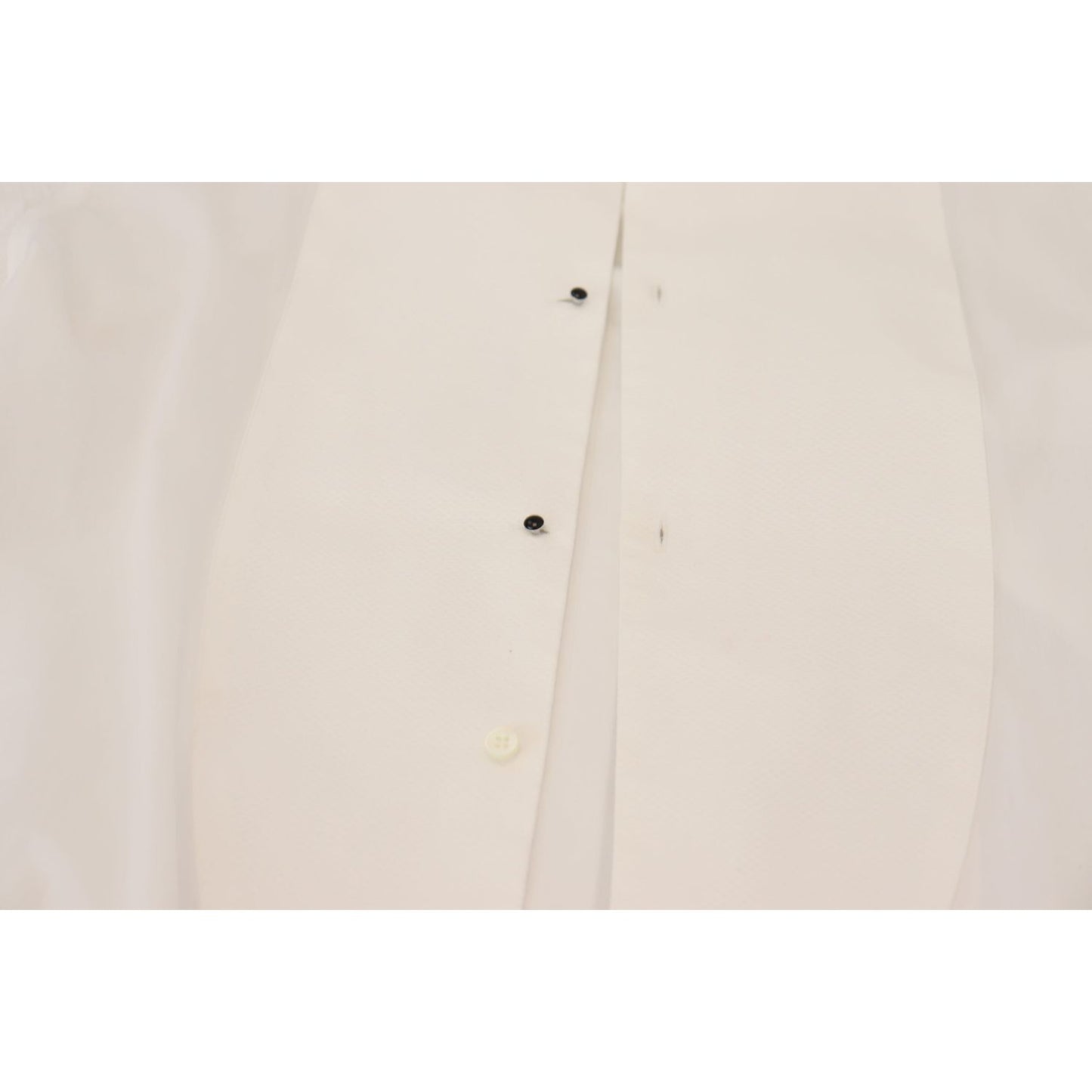 Dolce & Gabbana Elegant White Cotton Poplin Slim Fit Shirt white-formal-cotton-tuxedo-dress-gold-shirt