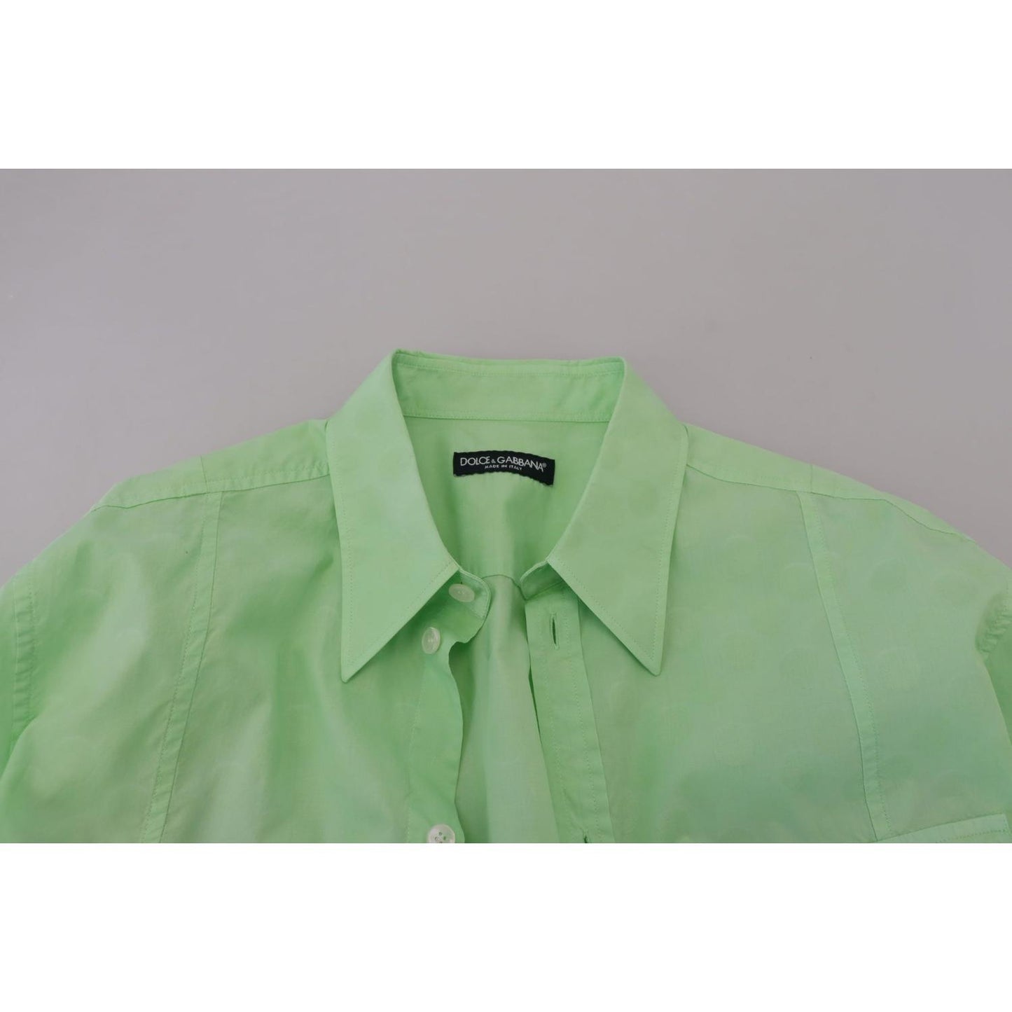 Dolce & Gabbana Mint Green Slim Fit Casual Button-Down Shirt mint-green-long-sleeves-button-down-shirt