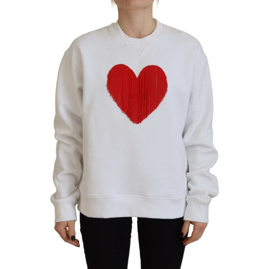 Dsquared²White Cotton Heart Fringe Long Sleeve SweaterMcRichard Designer Brands£379.00