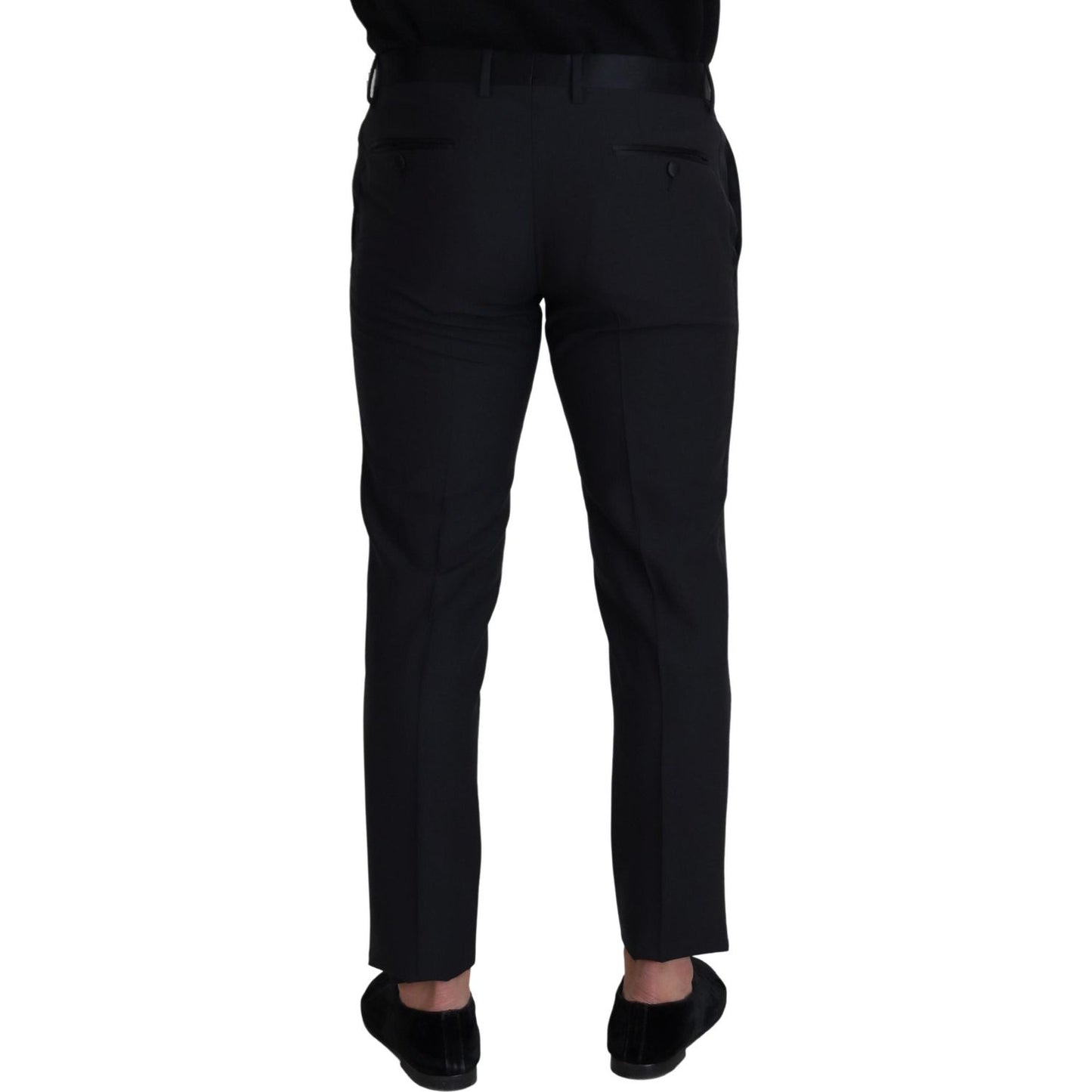 Dolce & Gabbana Elegant Black Wool Blend Trousers black-wool-men-formal-pants