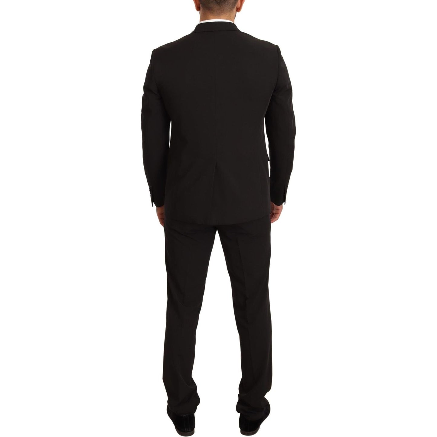 Domenico Tagliente Elegant Black Slim Fit Two-Piece Suit black-polyester-slim-2-piece-set-tagliente-suit