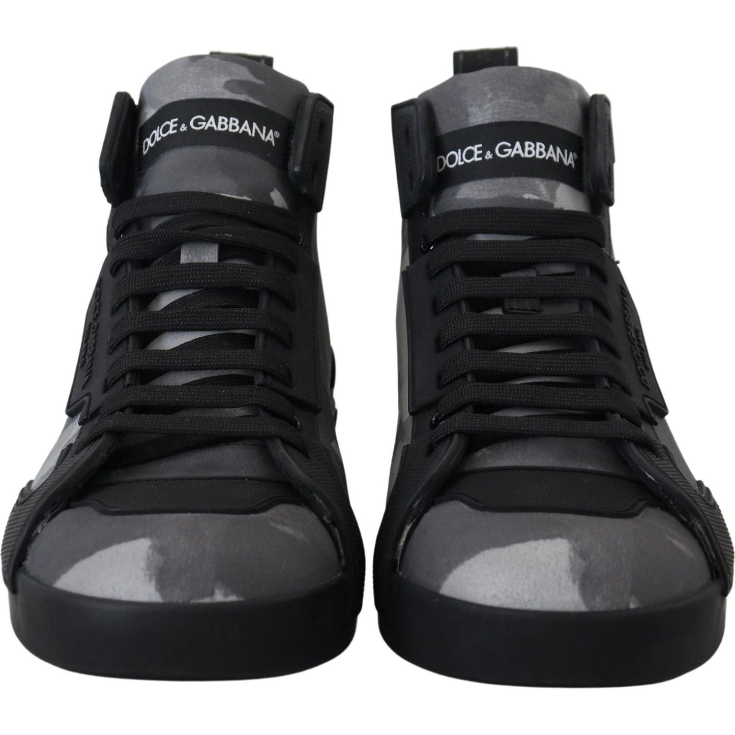 Dolce & Gabbana Camo Gray High-Top Sneakers gray-canvas-cotton-high-tops-sneakers-shoes
