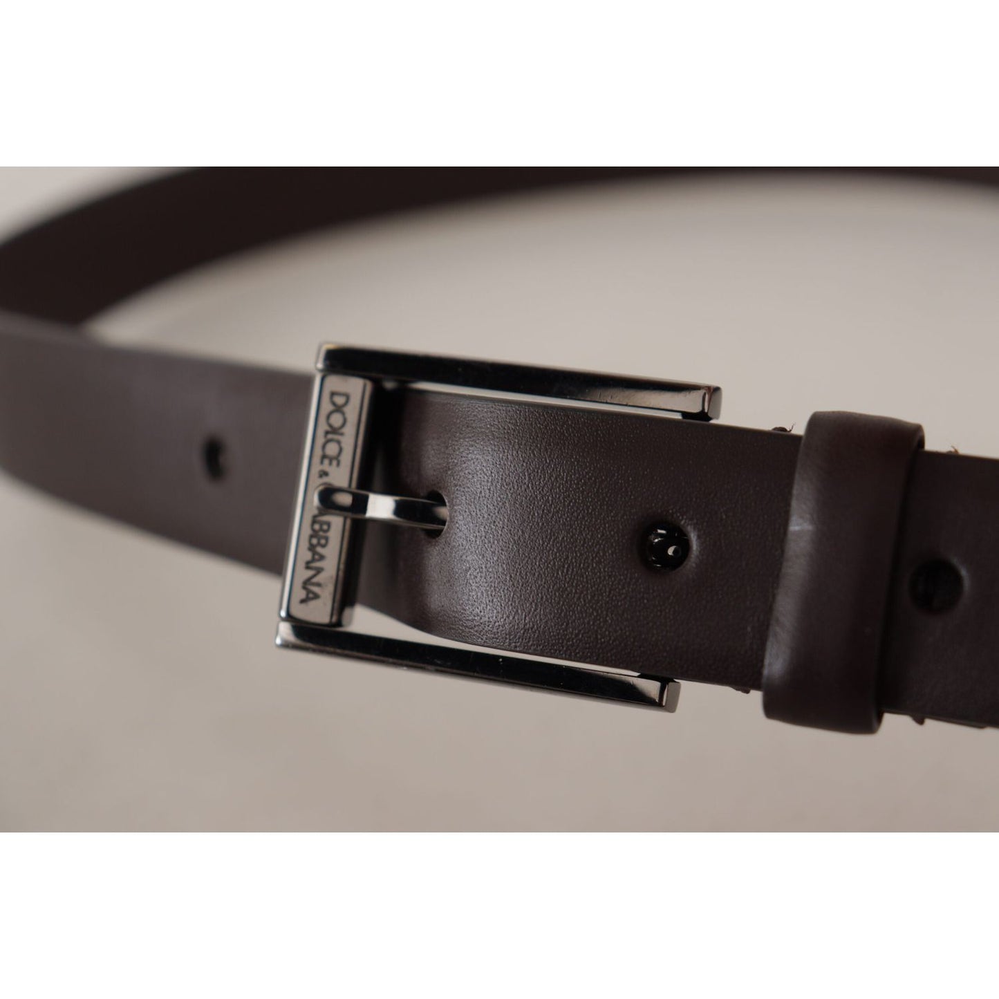 Dolce & Gabbana Elegant Dark Brown Leather Belt brown-leather-silver-tone-metal-buckle-belt IMG_7286-scaled-eb7f24fd-642.jpg