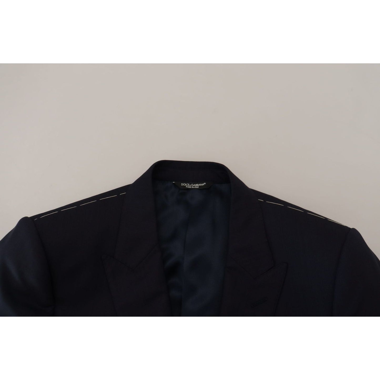 Dolce & Gabbana Elegant Single Breasted Wool Silk Blazer black-wool-single-breasted-coat-blazer-1