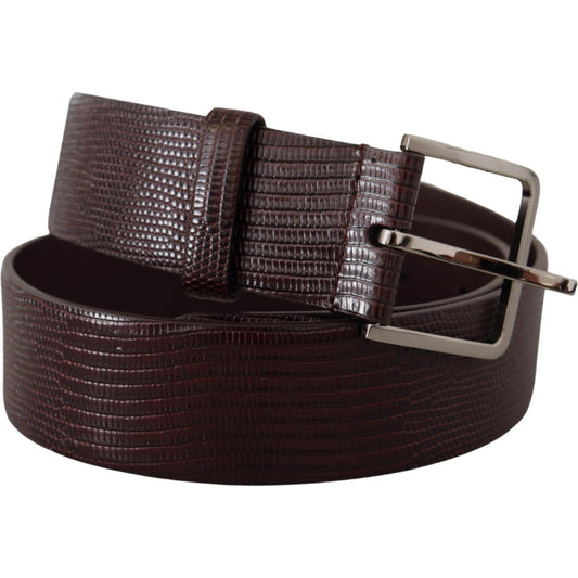 Dolce & Gabbana Elegant Dark Brown Leather Belt dark-brown-calf-leather-silver-logo-metal-buckle-belt IMG_7309-488f6f34-5fd.jpg