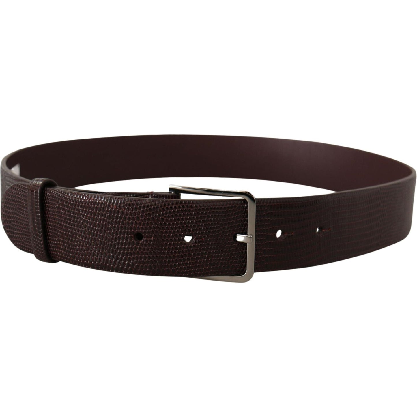Dolce & Gabbana Elegant Dark Brown Leather Belt dark-brown-calf-leather-silver-logo-metal-buckle-belt