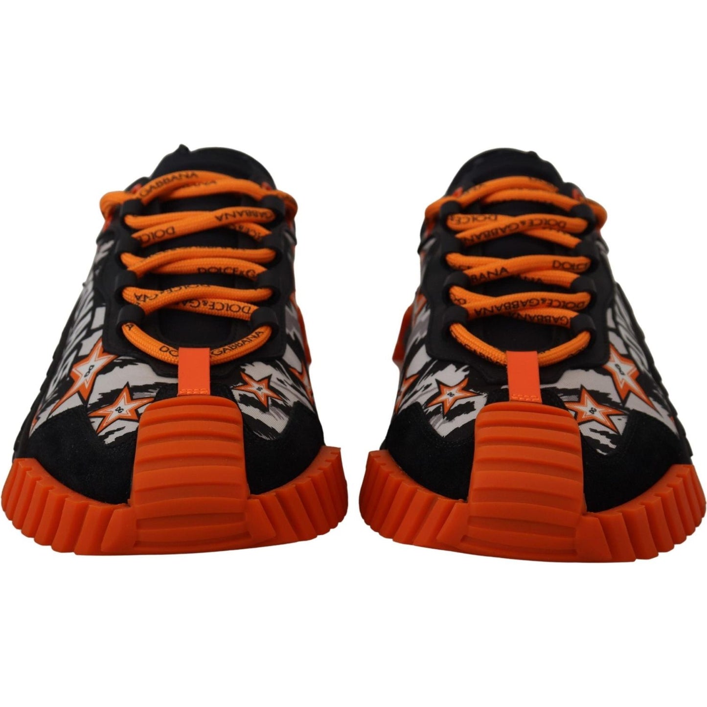 Dolce & Gabbana Elevate Your Step with Luxe Black NS1 Sneakers black-orange-fabric-lace-up-sneakers-ns1-shoes