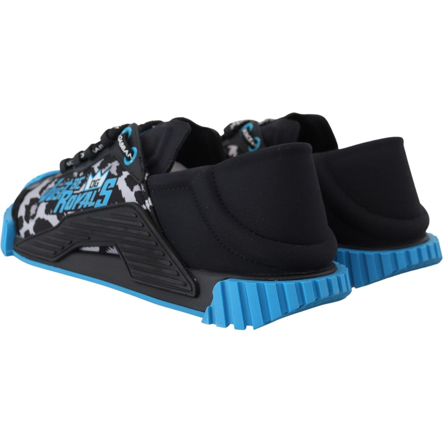 Dolce & Gabbana Elegant Black NS1 Leather Sneakers black-blue-fabric-lace-up-ns1-sneakers