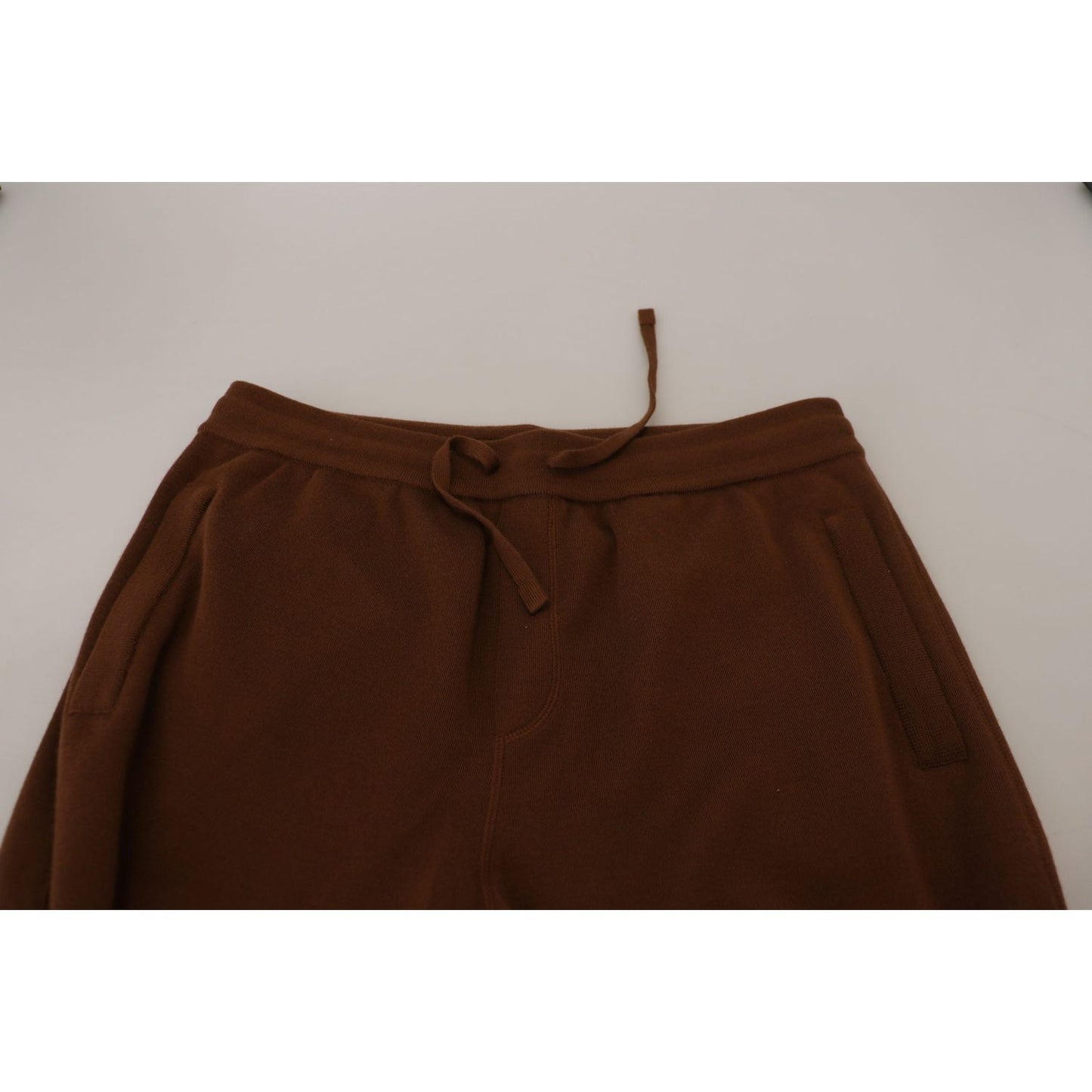 Dolce & Gabbana Elegant Brown Cashmere Jogger Pants brown-cashmere-men-drawstring-jogger-pants-1