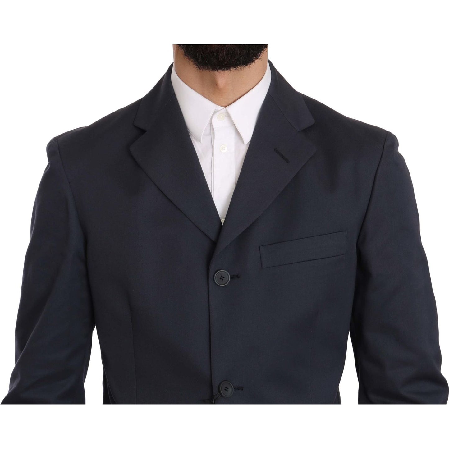 Romeo Gigli Elegant Blue Two-Piece Suit Suit two-piece-3-button-cotton-blue-solid-suit