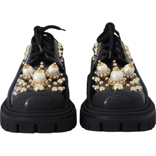 Dolce & GabbanaTimeless Black Leather Derby Flats with Glam AccentsMcRichard Designer Brands£669.00