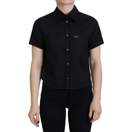 Dsquared²Black Collared Button Down Short Sleeves Polo TopMcRichard Designer Brands£249.00