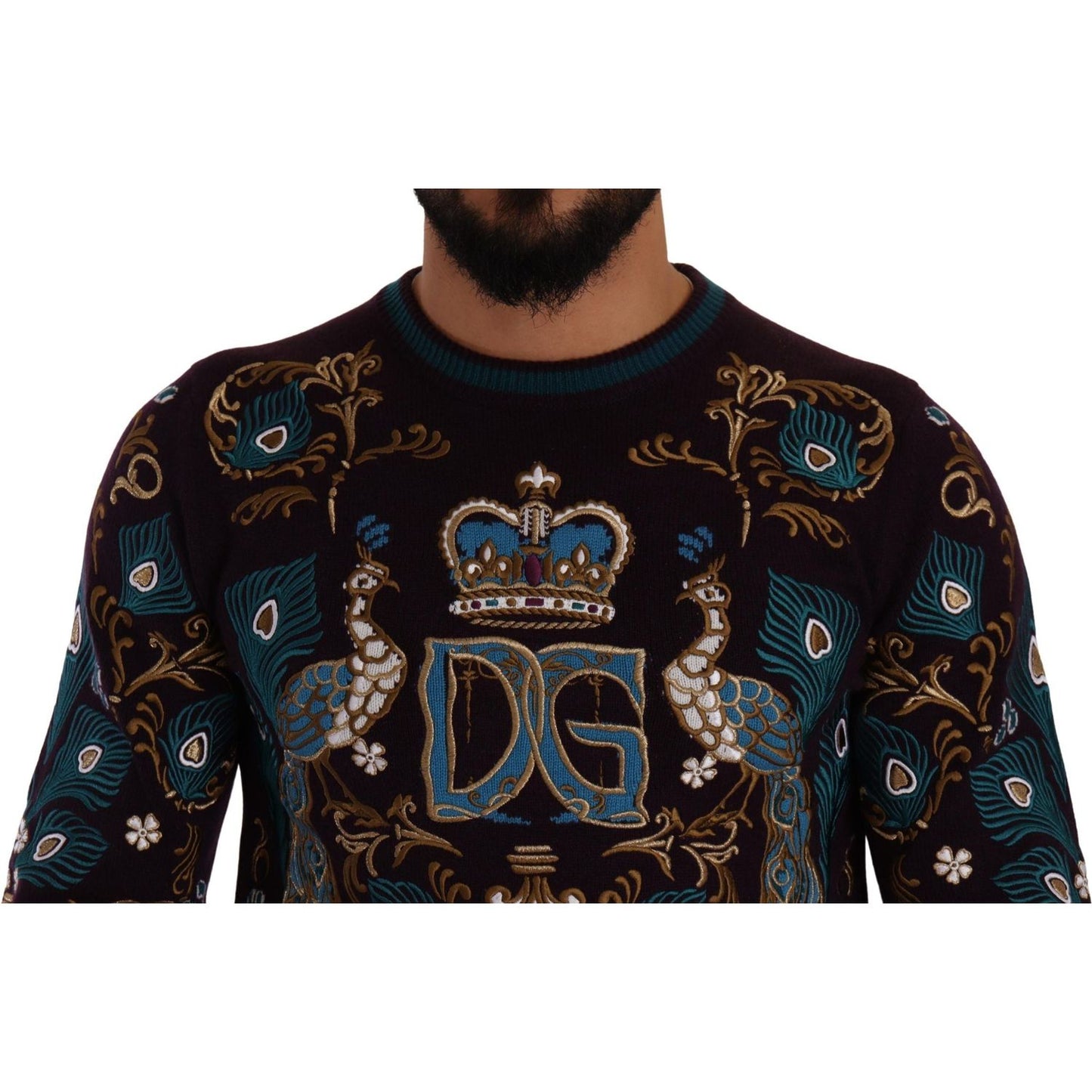 Dolce & Gabbana Elegant Bordeaux Cashmere Crewneck Sweater elegant-bordeaux-cashmere-crewneck-sweater