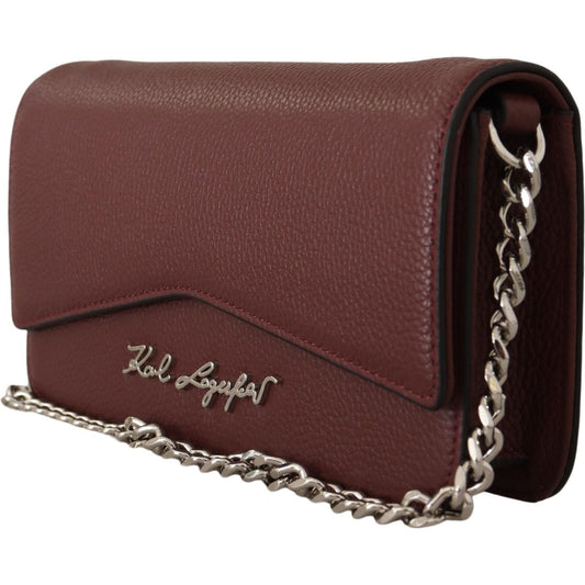 Karl Lagerfeld Elegant Wine Leather Evening Clutch wine-leather-evening-clutch-bag