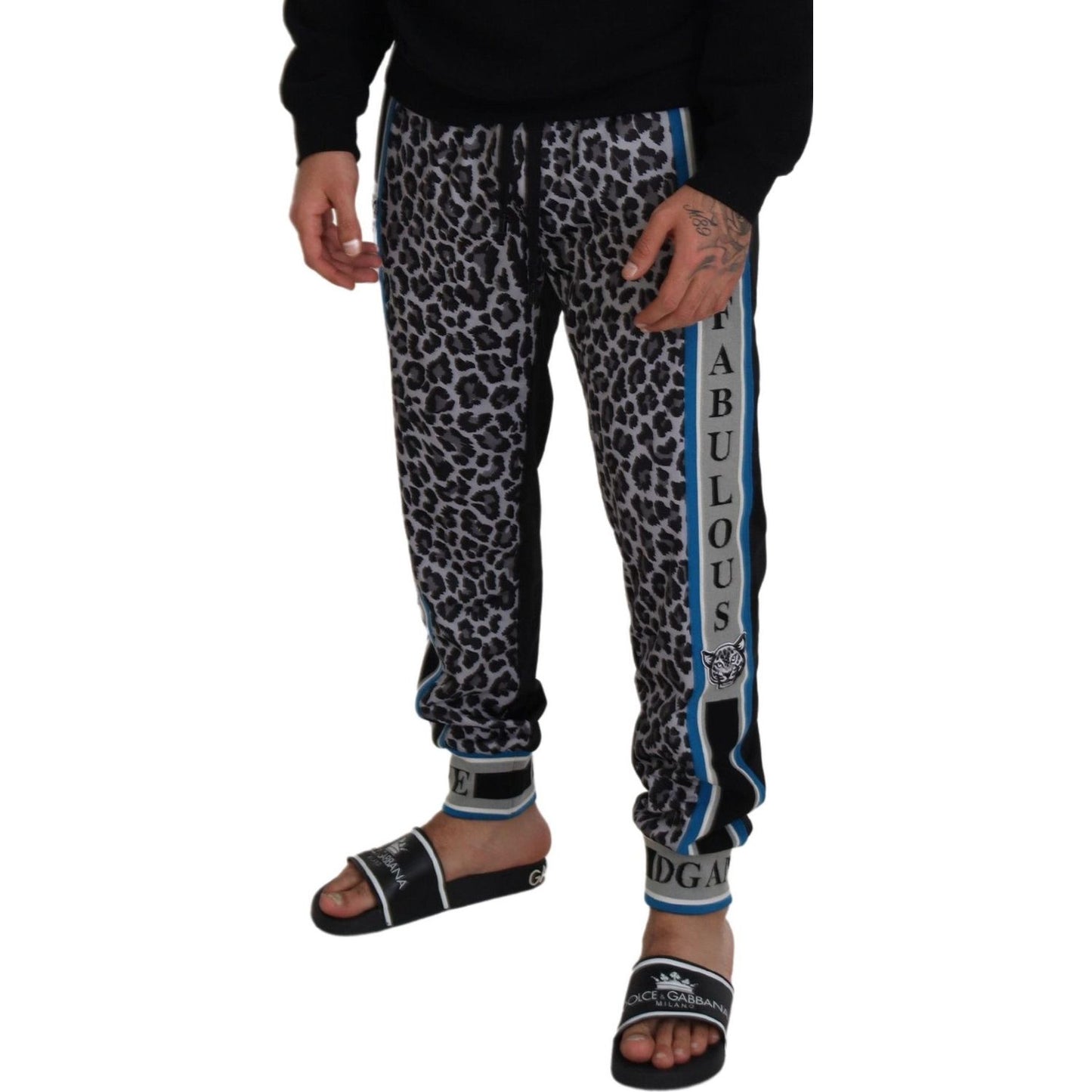 Dolce & Gabbana Chic Multicolor Jogger Pants multicolor-dg-king-leopard-print-jogger-pants