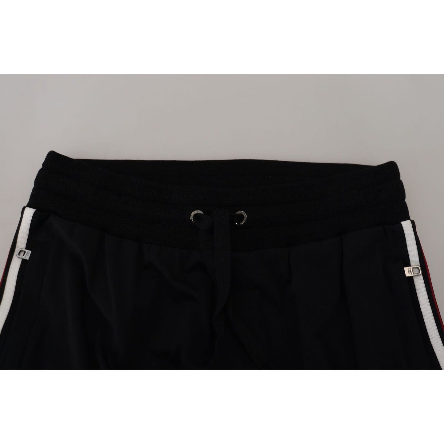 Dolce & Gabbana Chic Black Cotton Designer Trousers black-dg-print-mens-jogger-pants