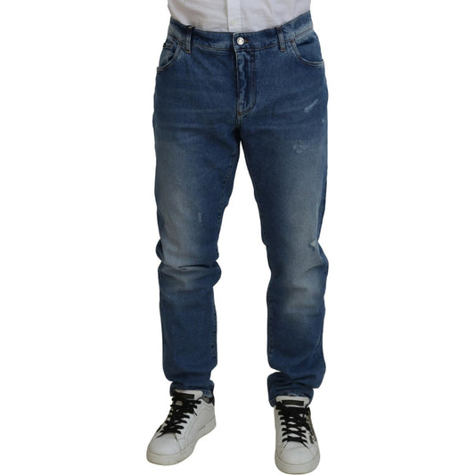 Dolce & Gabbana Exquisite Italian Skinny Denim Jeans blue-washed-skinny-cotton-denim-jeans