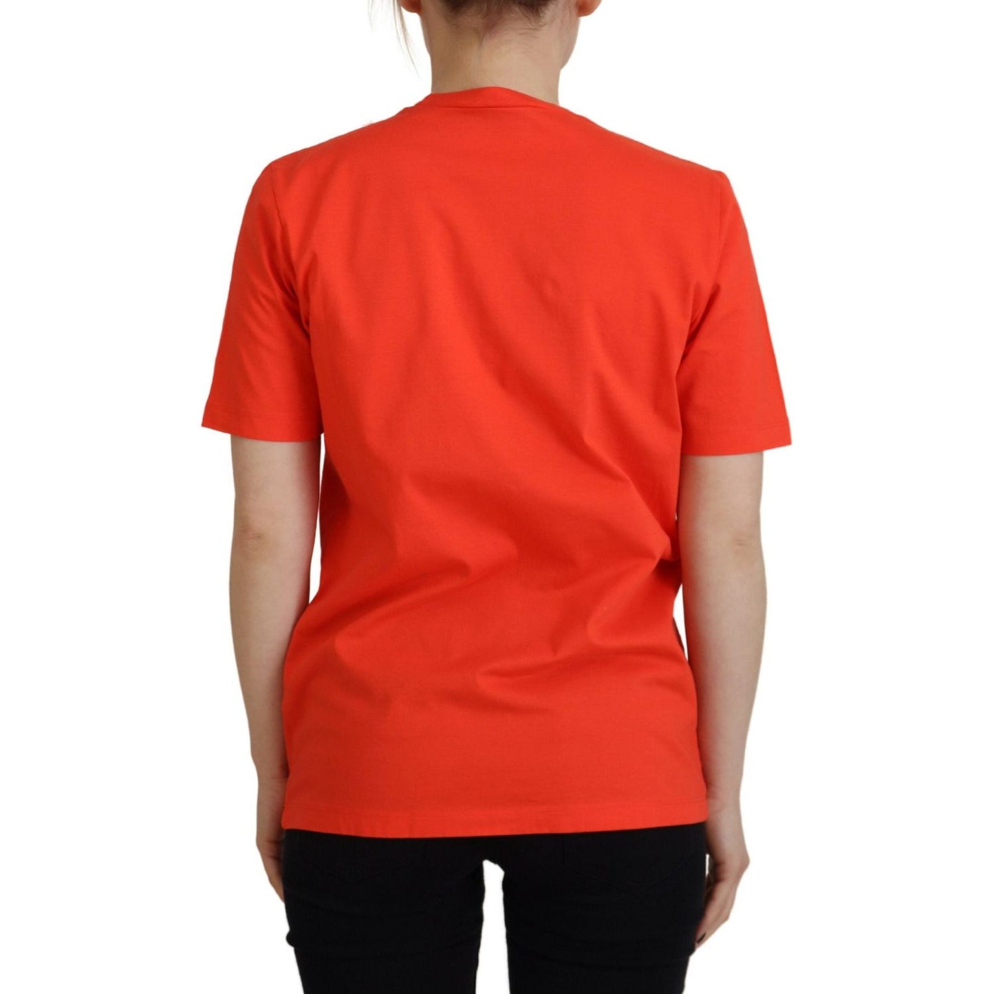 Dsquared² Orange Cotton Shiny Icon East Tee Crewneck T-shirt orange-cotton-shiny-icon-east-tee-crewneck-t-shirt