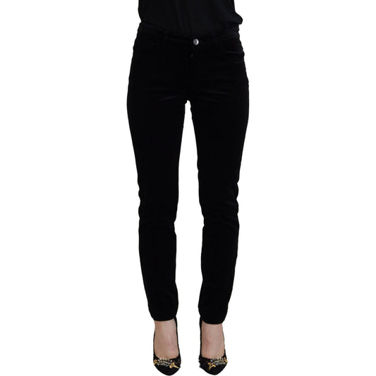 Dolce & Gabbana | Chic Black Mid Waist Skinny Jeans| McRichard Designer Brands   