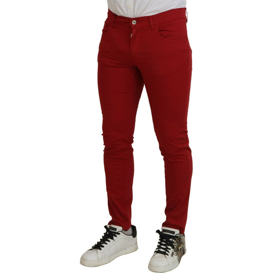 Dolce & Gabbana | Elegant Skinny Red Denim Jeans| McRichard Designer Brands   
