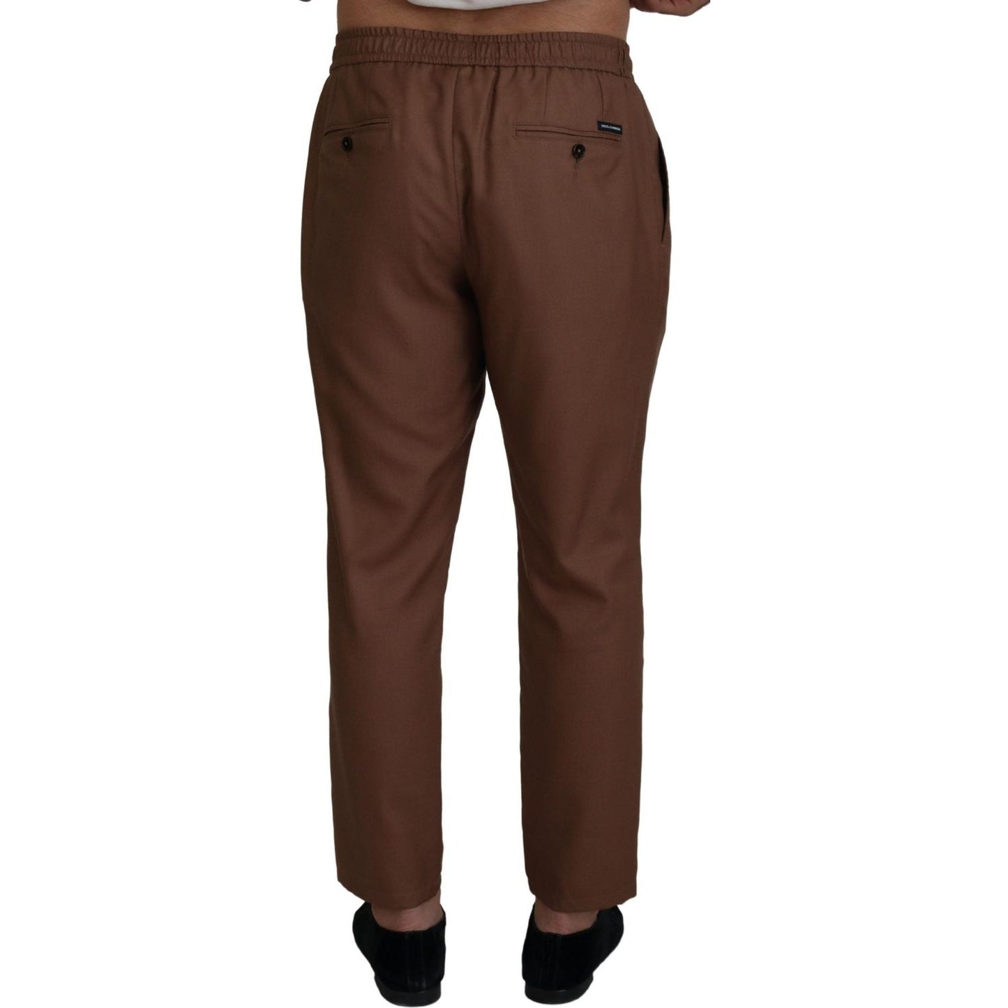Dolce & Gabbana Chic Brown Cashmere-Silk Jogger Pants brown-cashmere-men-drawstring-jogger-pants