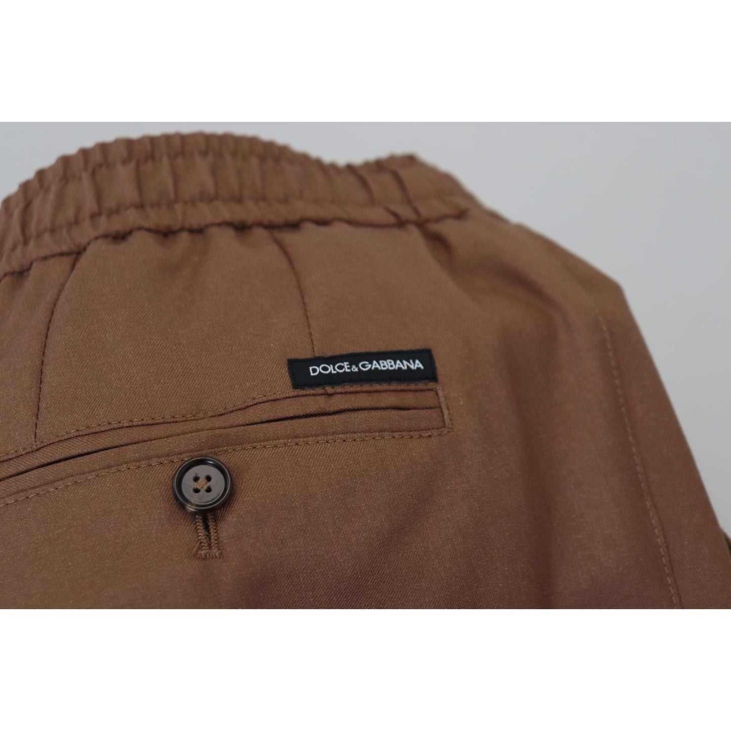 Dolce & Gabbana Chic Brown Cashmere-Silk Jogger Pants brown-cashmere-men-drawstring-jogger-pants