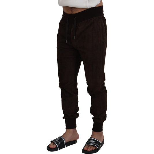 Dolce & Gabbana Stunning Authentic Jogger Pants in Brown brown-solid-men-drawstring-jogger-pants