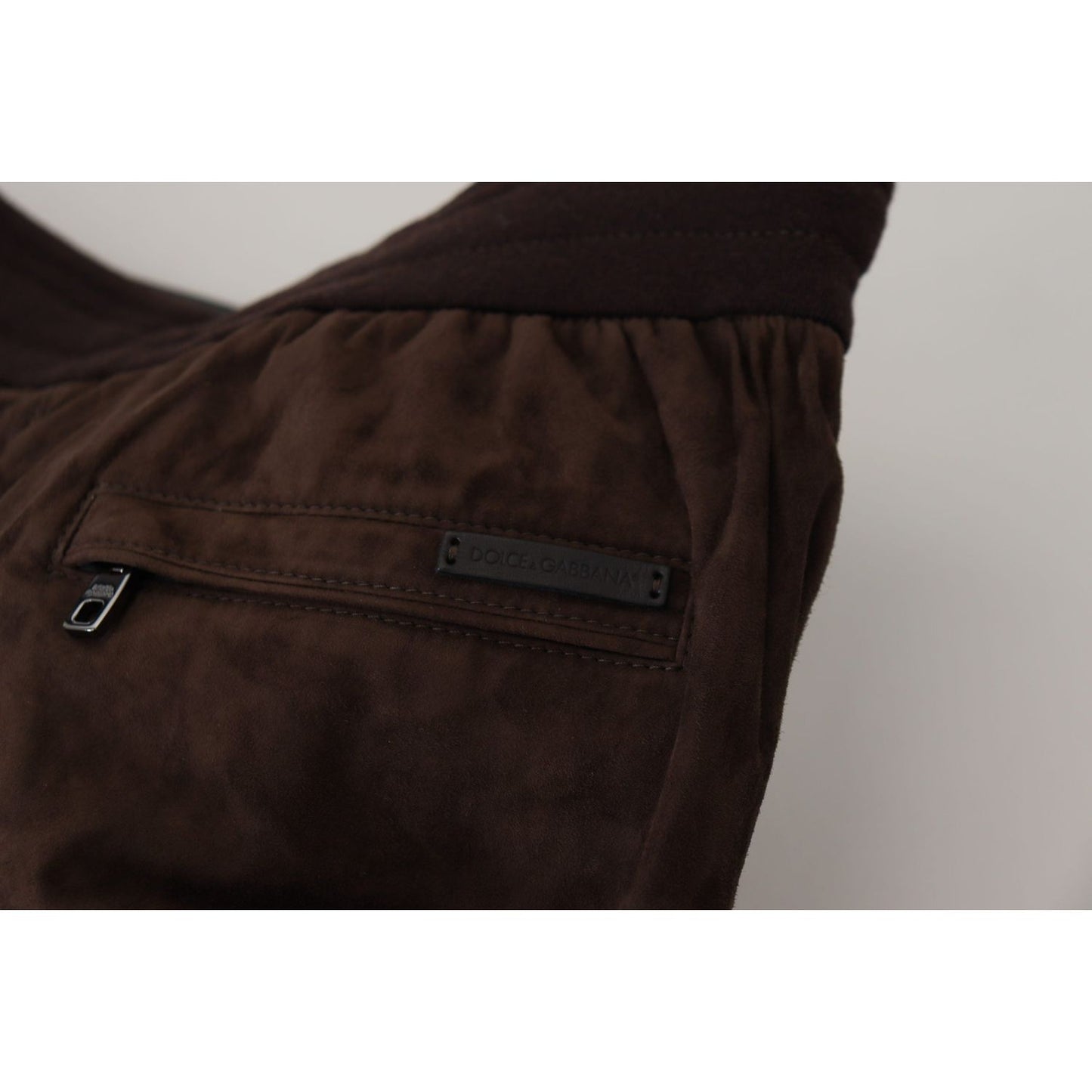 Dolce & Gabbana Stunning Authentic Jogger Pants in Brown brown-solid-men-drawstring-jogger-pants