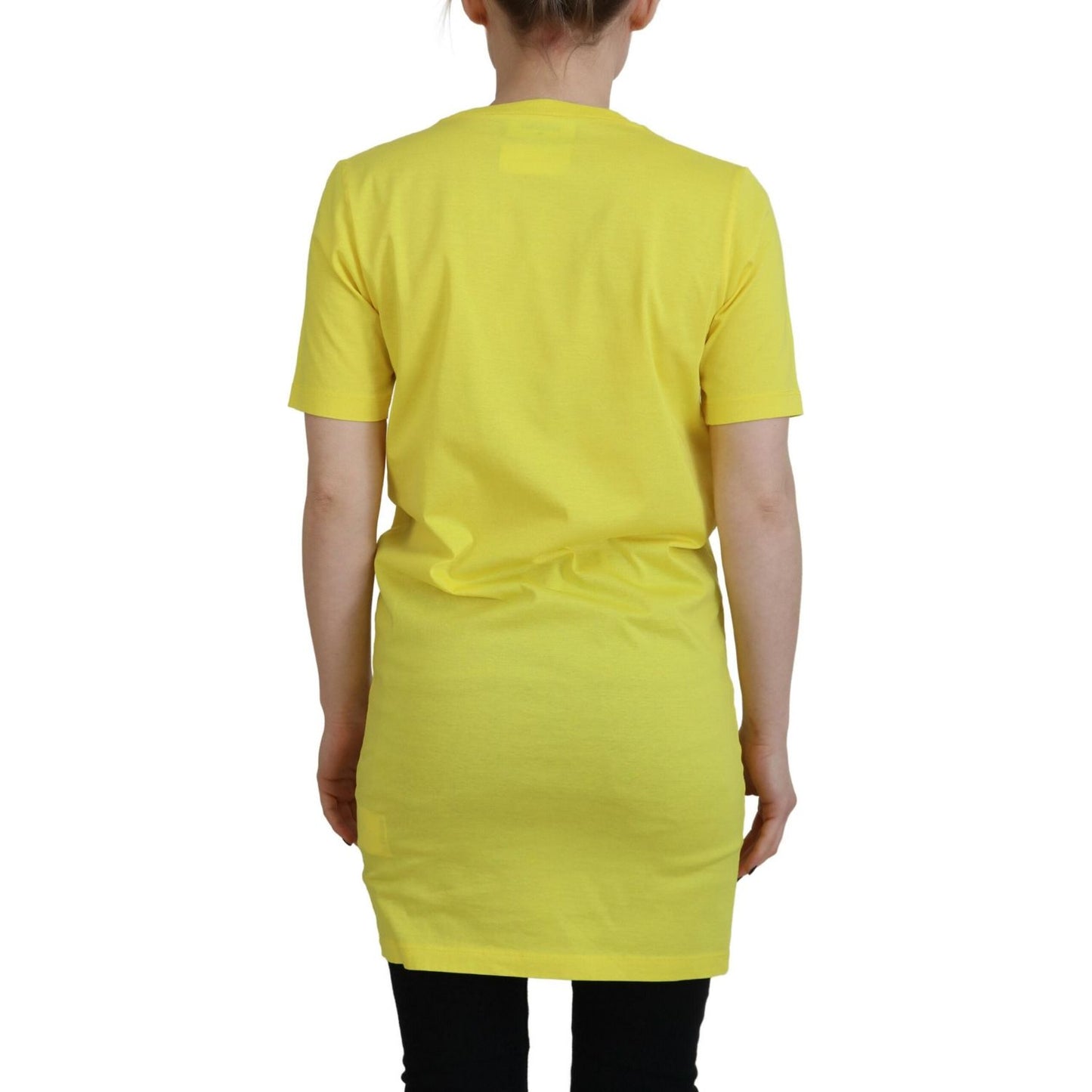 Dsquared² Yellow CottonShiny Icon Renny Dress Crewneck T-shirt yellow-cottonshiny-icon-renny-dress-crewneck-t-shirt
