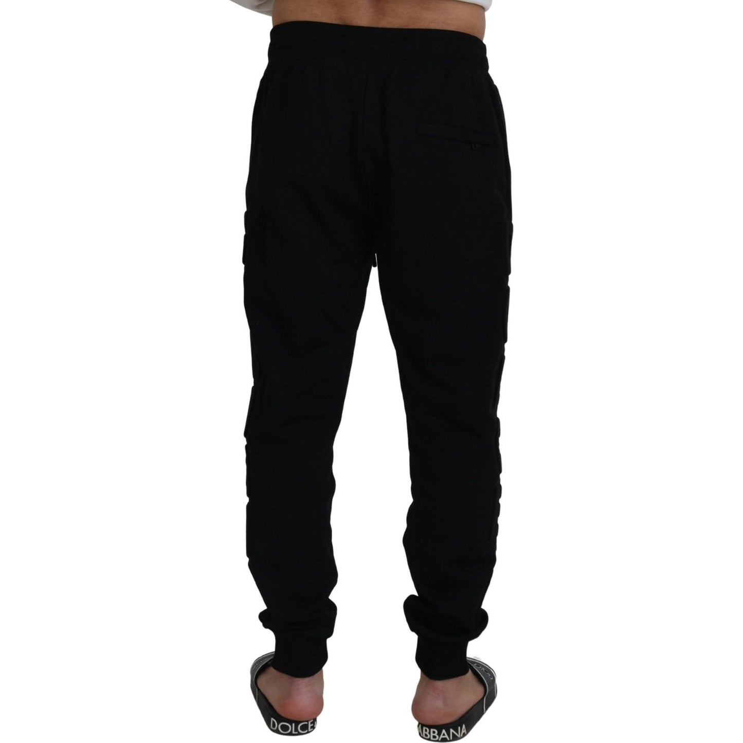 Dolce & Gabbana Elegant Black Cotton Jogger Pants black-cotton-men-jogger-pants