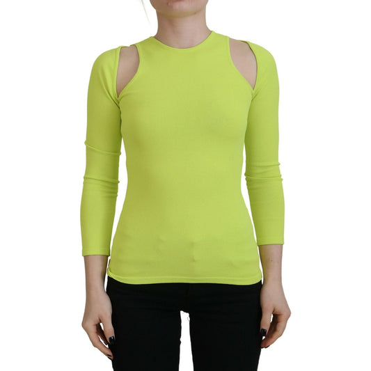 Dsquared²Yellow Green Viscose Open Shoulder Long Sleeves TopMcRichard Designer Brands£369.00