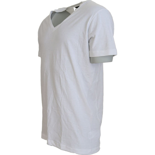 Dsquared²White Cotton Linen Short Sleeves V-neck T-shirtMcRichard Designer Brands£209.00