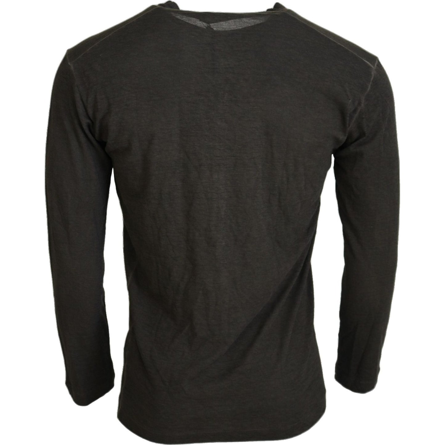Dsquared² Gray Cotton Linen Long Sleeves Pullover Sweater gray-cotton-linen-long-sleeves-pullover-sweater