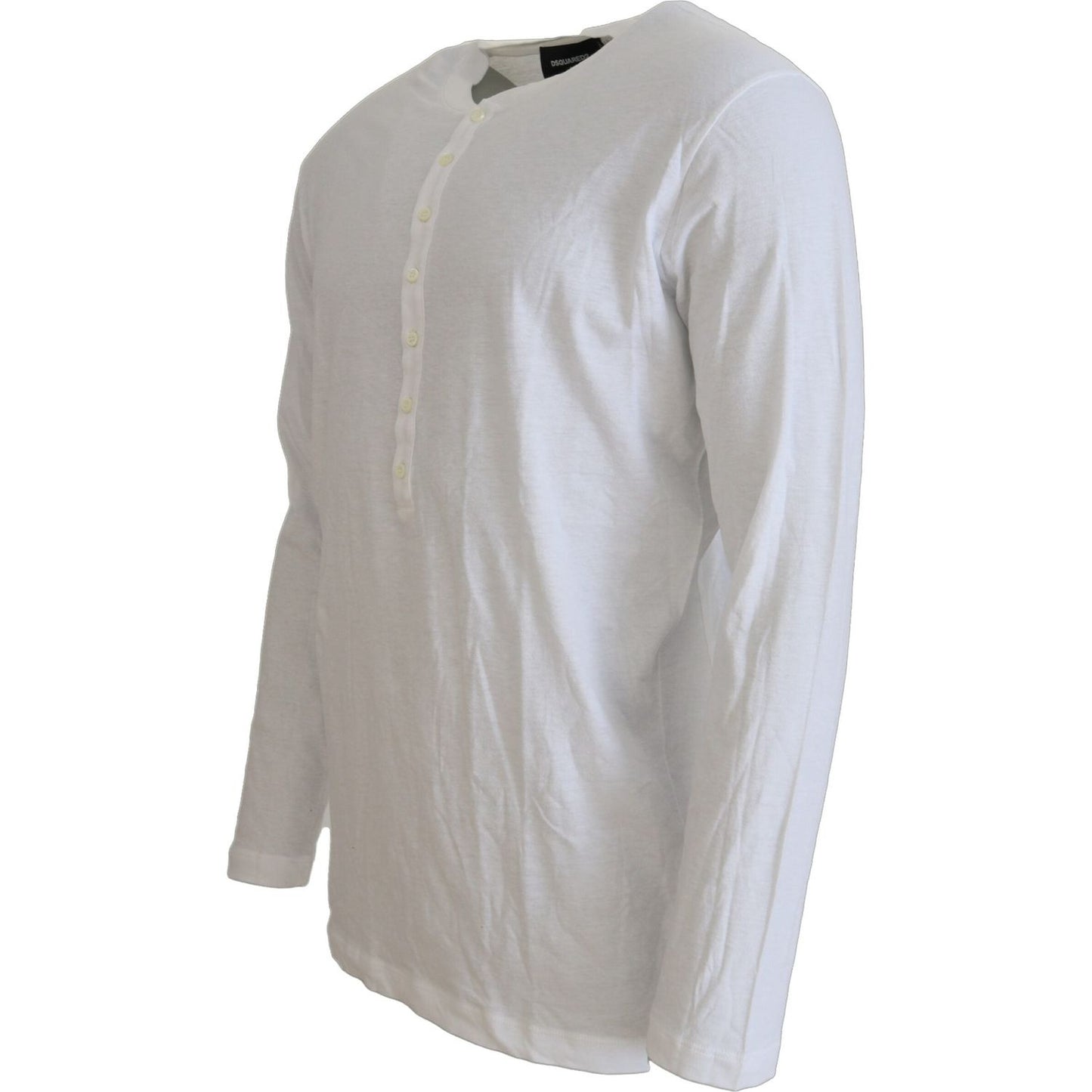 Dsquared² White Cotton Linen Long Sleeves Pullover Sweater white-cotton-linen-long-sleeves-pullover-sweater