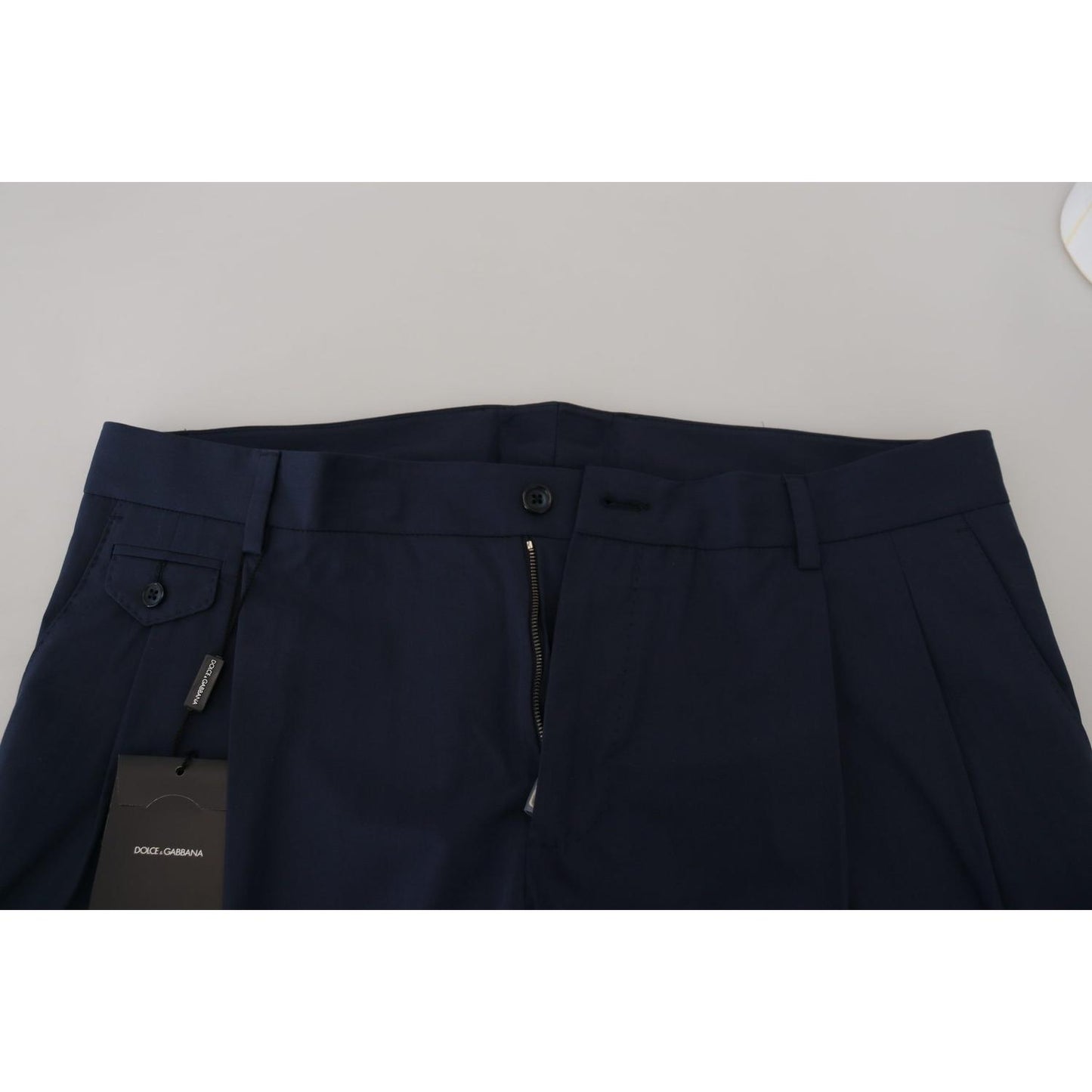 Dolce & Gabbana Chic Slim Fit Chinos in Blue blue-cotton-slim-trousers-chinos-pants