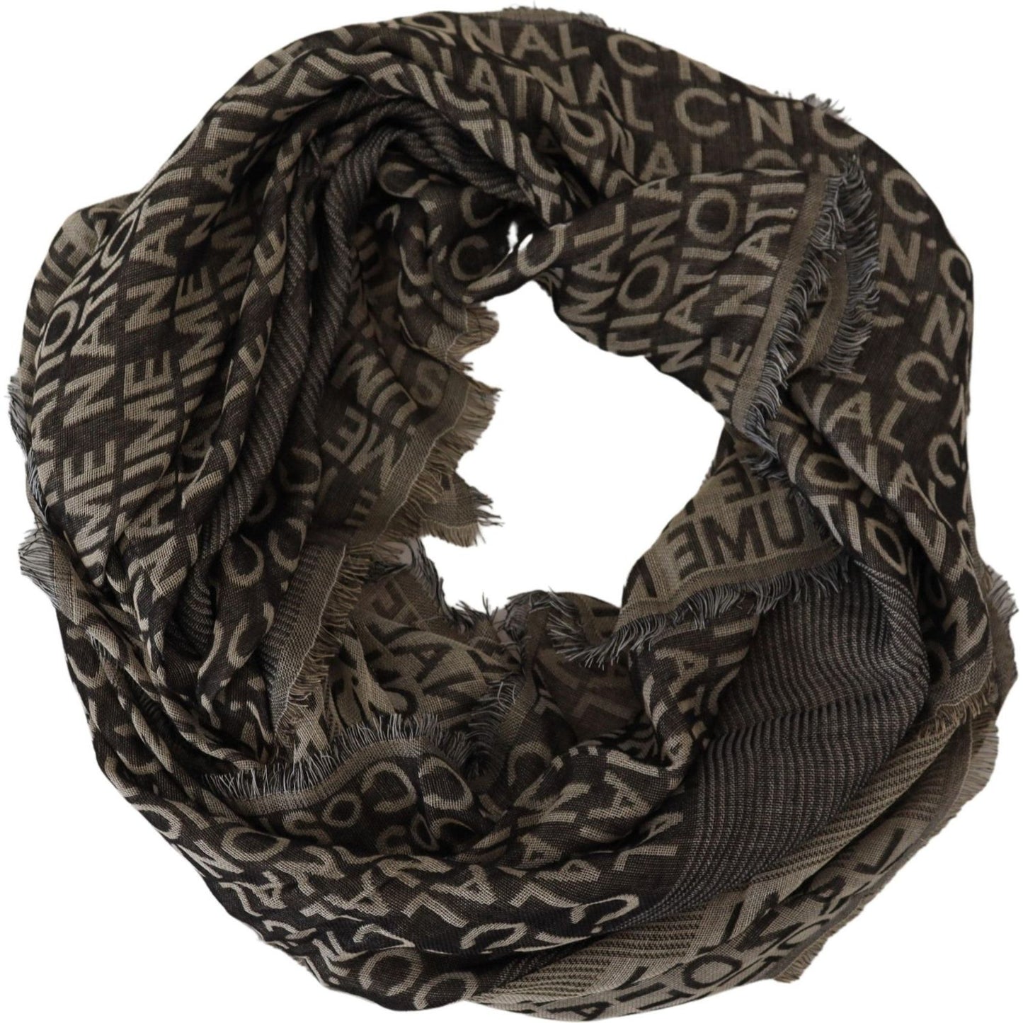 Costume National Chic Fringed Viscose-Silk Scarf gray-logo-knit-neck-wrap-shawl-scarf