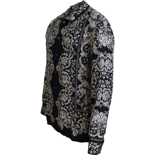 Dolce & GabbanaElegant Satin Floral Baroque ShirtMcRichard Designer Brands£519.00