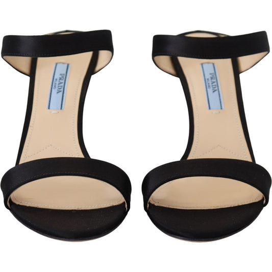 Prada Elegant Black Leather Heels Pumps black-leather-sandals-stiletto-heels-open-toe-shoes