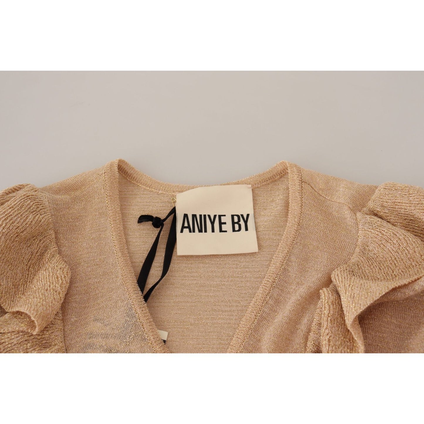 Aniye By Chic Beige Long Sleeve Open Front Cardigan beige-ruffle-long-sleeves-open-front-cardigan-sweater