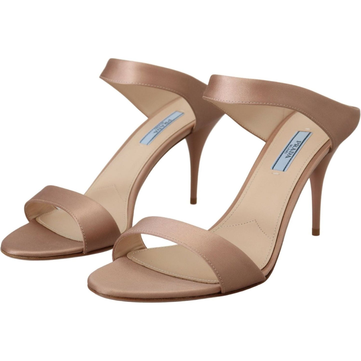 Prada | Glimmering Rose Gold Leather Heels| McRichard Designer Brands   